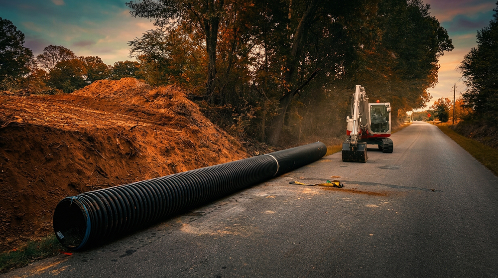 Foundation excavation for new construction in Collierville