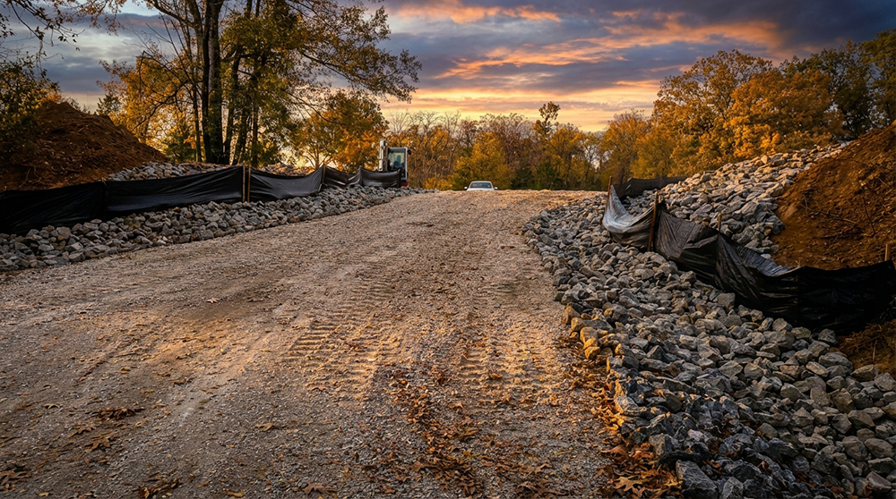 Grading and leveling for proper drainage